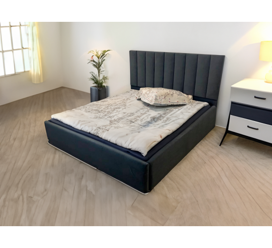 *Кровать с ящиком для белья 160*200 серый Фиджи 2