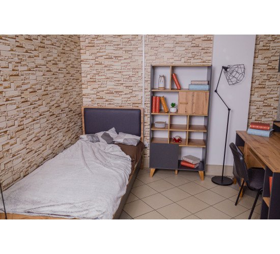 Кровать 90*200 графит Сканди